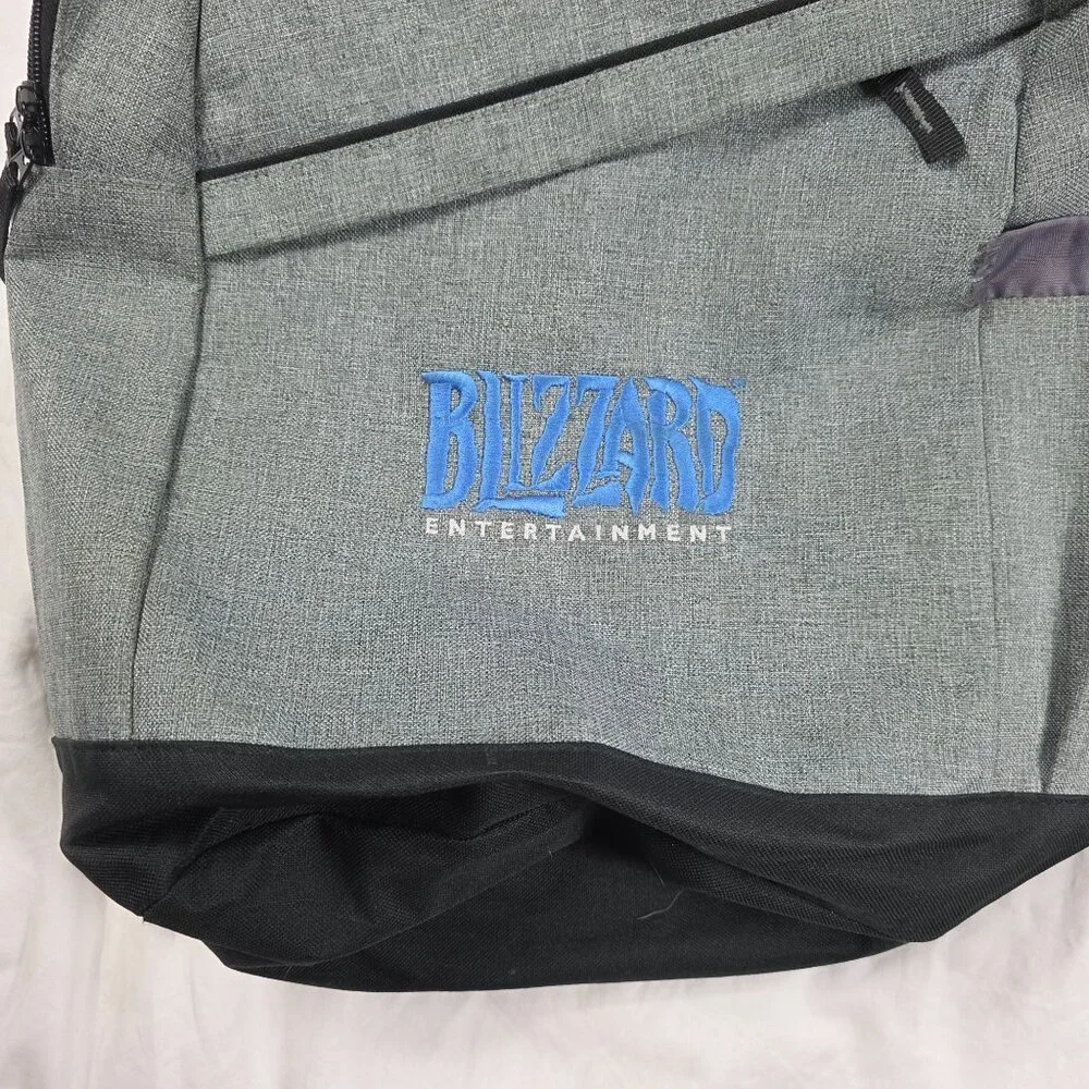 Blizzard Entertainment Backpack Gray Black Lightweight Multi Compartment Bag